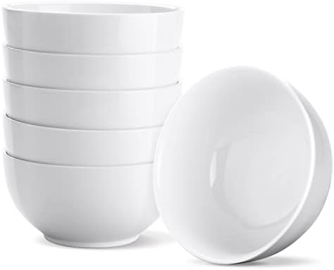 17 OZ White Ceramic Soup Bowls of 6, Cereal Bowls for Kitchen