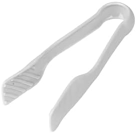 DecorRack 3 Piece Plastic Tong Set, 6-8-10 in Heavy Duty (White, Gray)