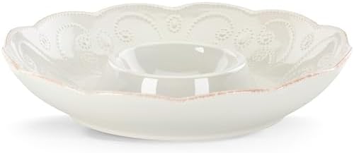 Lenox French Perle White Chip and Dip Tray