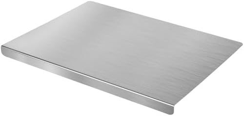 HUAKENER Large Stainless Steel Cutting Board for Kitchen, with Silicone Mat