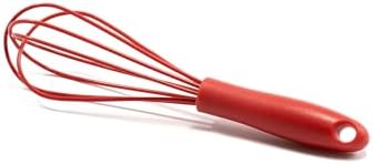 Mini Whisks 6 inch silica gel Whisk, Hand Egg Mixer for Flour Cake Egg, Kitchen Cooking Baking Use Whisk (red)