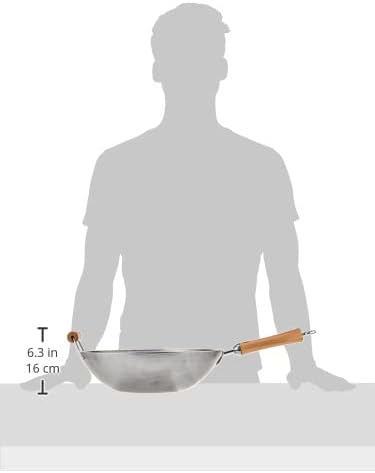 JOYCE CHEN Classic Series 14-Inch Carbon Steel Wok with Birch Handles