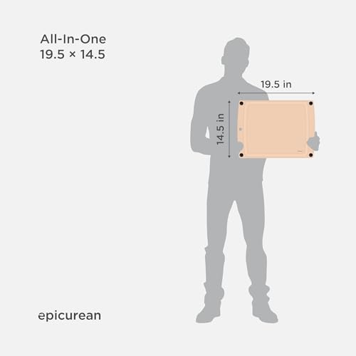 Epicurean All-In-One Cutting Board, 19.5" x 14.5" Juice Groove, Natural