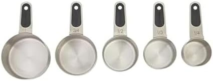 Farberware Professional Set of 5 Stainless Steel Measuring Cups, Precision and Ease in Every Scoop, Features Magnetic Handles for Easy Storage, Dishwasher Safe