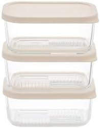 Glass Food Storage Containers with Lids — 6 Piece — 24.4 oz Glass with BPA-Free Leak Resistant Stackable Lids — Microwave, Oven & Dishwasher Safe — Ideal for Meal Prep & More - Vanilla Mist