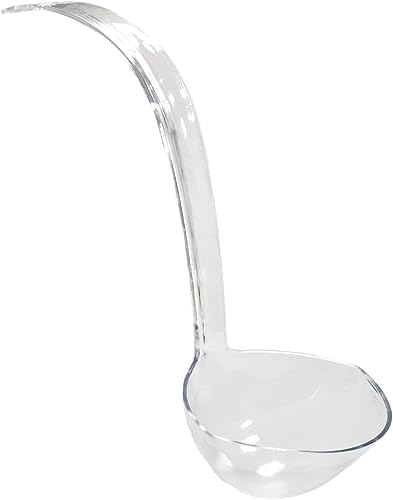 S.G 5oz Plastic Punch Ladle with Hanging Hole (13x4.25 Inches) – Clear Hard Plastic Soup Ladles for Serving & Cooking – Disposable Large Ladle Spoon for Clean Pouring of Punch, Gravy, Stews & Sauces