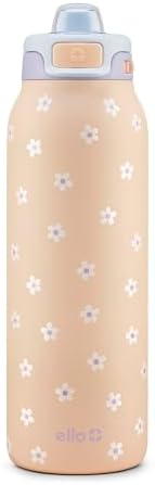 Ello Pop & Fill Insulated Stainless Steel Water Bottle with Quick Fill Lid, Leakproof Locking, Sip or Chug Spout, BPA-Free, Double Wall Vacuum Insulated for Sports, Travel & School- 22oz / 32oz / 40oz