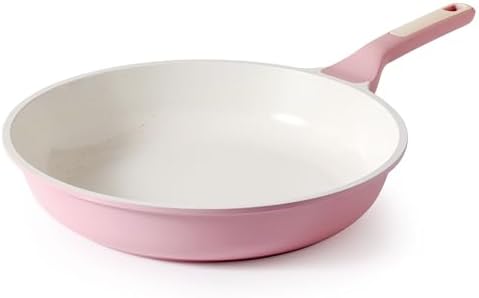 SENSARTE Nonstick Ceramic Frying Pan 11-Inch, Healthy Non Toxic Skillet, Induction Compatible Omelet Pan with Heat Resistant Handle, PFAS-Free, Pink