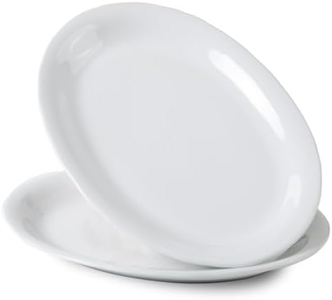 Ceramic Plates, 13.7" Serving Platter, Oval Dinner Plates, Set of 2