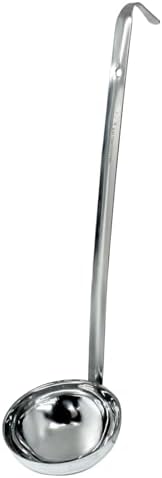 1Pc 8 oz Ladle, Stainless Steel Long Handle with Hook, Metal Ladle for Sauces, Soup
