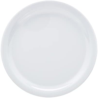 Amazon Basics Melamine Plastic Plate, Dishwasher Safe, BPA Free, 6 Piece Set, 9 in, White