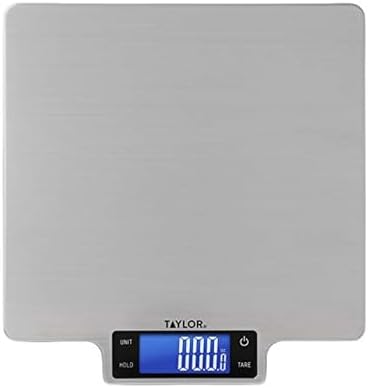 Taylor 22lb Ultra-Precise Digital Stainless Steel Household Kitchen Scale, One, Silver