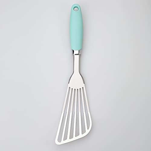 304 Stainless Steel Fish Spatula, Flexible Slotted Turner, Aqua Sky