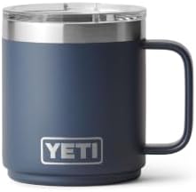 YETI Rambler 10 oz Ceramic Lined Stackable Mug, Vacuum Insulated, Stainless Steel with MagSlider Lid, Navy