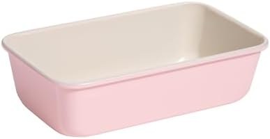 Paris Hilton Nonstick Carbon Steel Bakeware Collection, 9-Inch x 5-Inch Loaf Pan, Dishwasher Safe, Made without PFOA and PFAS, Pink Cream Two-Tone