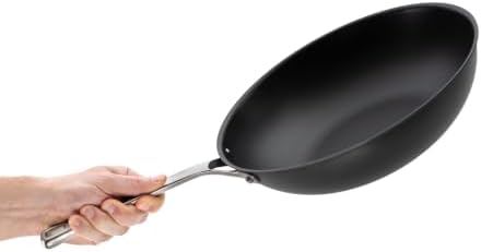 STRATA 12.5" Carbon Clad® Nitrided Wok, 3-Ply Carbon Steel Cookware with Aluminum Core, Lightweight, Even Heating, Naturally Stick-Resistant & Fast-Heating