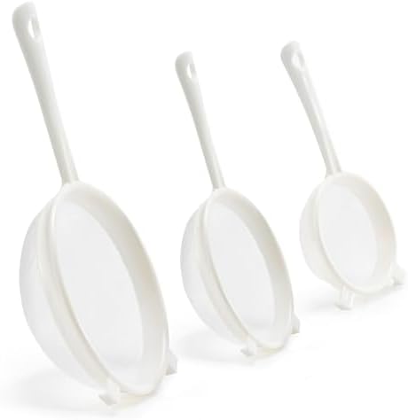 Luckyiren Kefir Strainer Set, 3-Size Plastic Non-Metal Sieve with Fine Mesh