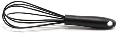Mini Whisks 6 inch silica gel Whisk, Hand Egg Mixer for Flour Cake Egg, Kitchen Cooking Baking Use Whisk (black)