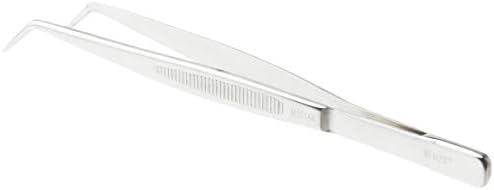 Mercer Culinary 18-8 Stainless Steel Chef Plating Tongs, Curved Fine Tip, 6-1/8 Inch