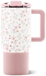 HydroJug Coffee Traveler 20oz Ceramic-Lined Mug with Handle, Magnolia
