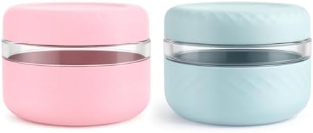 16 oz/2 Cup Glass Lunch Bowl Containers with Lids, 2 Pack, BPA-Free