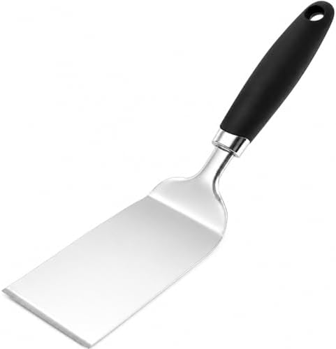 11-Inch Metal Spatula, 304 Stainless Steel Griddle Turner, Black