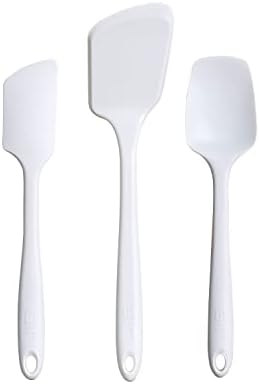GIR: Get It Right 3-Piece Ultimate Silicone Kitchen Utensils Set - Spatula, Flip & Spoonula - Non toxic Cooking Utensils for Nonstick Cookware, Cooking and Baking - Studio White