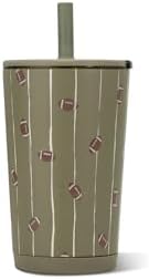 HydroJug Everyday Tumbler 14 oz, Ceramic-Lined Straw Cup, Football