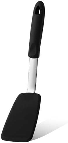 Medium Silicone Spatula Flexible Silicone Cookie Spatula, Black