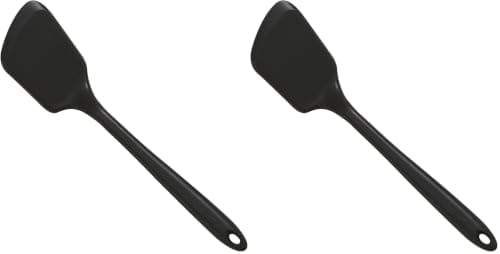 GIR: Get It Right Silicone Kitchen Spatula Turner - Non toxic cooking utensils for Nonstick Cookware, Cooking and Baking, Mini Flip - 11IN - Black (Pack of 2)