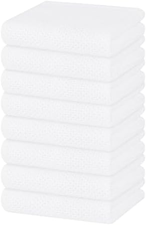 Homaxy 100% Cotton Waffle Weave Kitchen Dish Towels 8-Pack, White