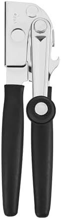 Swing-A-Way Easy-Crank Can Opener with Folding Crank Handle, Manual Hand Held and Sharp Blade, Stainless Steel, Easy Turn Knob, Basic Kitchen Essentials, For all Can Sizes (Black)