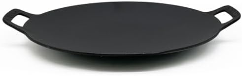 Brightalk 13-Inch Korean BBQ Grill Pan, Cast Iron Griddle for Indoor and Outdoor Stovetop Use