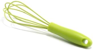 Mini Whisks 6 inch silica gel Whisk, Hand Egg Mixer for Flour Cake Egg, Kitchen Cooking Baking Use Whisk (green)