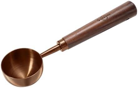 Vintage Coffee Measuring Spoon - 304 Stainless Steel, Coffee Scoop，10g Capacity, Walnut Handle - Perfect for Coffee, Tea, and More (Rose Gold)