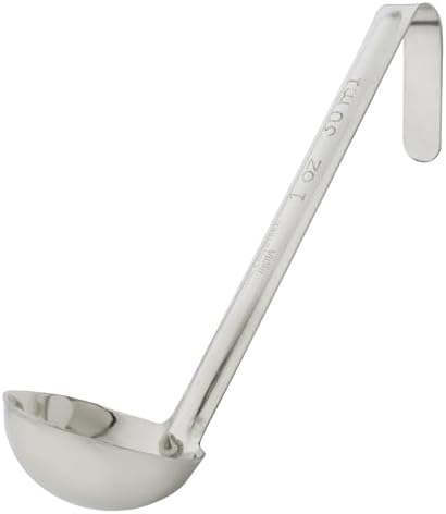 Winco 1 oz Red Stainless Steel Ladle