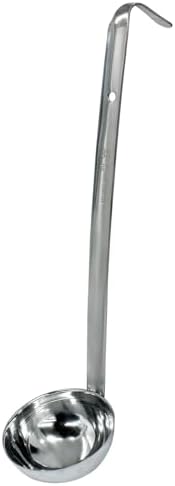 1Pc 3 oz Ladle, Stainless Steel Ladle Long Handle with Hook, Metal for Sauces, Soup