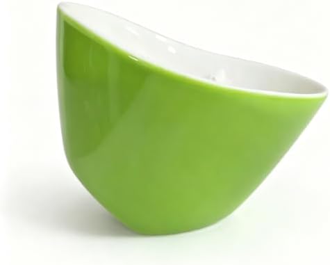 Creative Tilt-to-Brew Smart Teacup, Separate Tea & Water Design Ceramic Integrated Tea Separation tilt Tea Cup, Adjustable Solubility, Easy to Use (green)