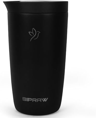 12oz Travel Coffee Mug with Lid | Insulated Stainless Steel Tumbler for Hot & Cold Drinks | Leakproof, Reusable, BPA Free, Dishwasher Safe, Cup Holder Friendly, Black