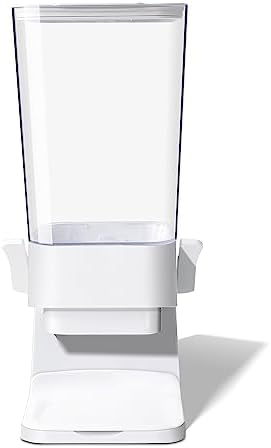 Cereal Dispenser Countertop, 5L Cereal Containers Storage Dispenser for Pantry, Large Dry Food Cereal Dispenser, Not Easy to Crush Cereal, Can Hold Oatmeal, Candy, Snack, Grain, Pet Food (White, 1Pc)