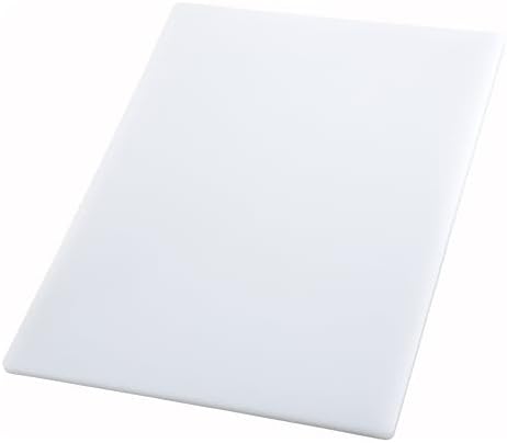 Winco 12" x 18" White Heavy-Duty Plastic Cutting Board (Set of 6)