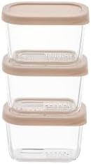 Glass Food Storage Containers with Lids — 6 Piece — 10.5 oz Glass with BPA-Free Leak Resistant Stackable Lids — Microwave, Oven & Dishwasher Safe — Ideal for Meal Prep & More - Cashew Cream