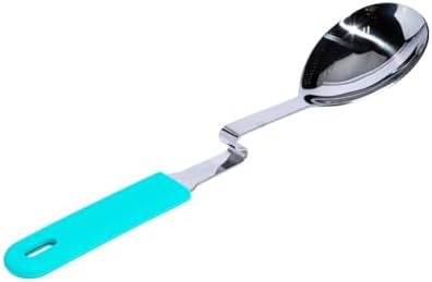 Souper Cubes Stainless Steel Spoon with Silicone Grip & Pot Hook, Aqua