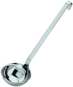 Rösle Stainless Steel Hooked Handle Ladle with Pouring Rim, 2.7-Ounce