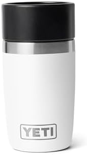 YETI Rambler 8 oz Travel Bottle, Stainless Steel, Vacuum Insulated with Leakproof Commuter Cap, White