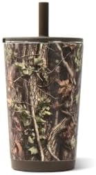 HydroJug Everyday Tumbler 14 oz, Ceramic-Lined Straw Cup, Woodland