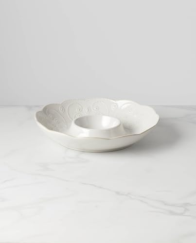 Lenox French Perle White Chip and Dip Tray