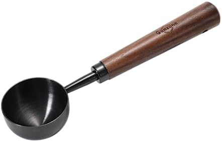 Vintage Coffee Measuring Spoon - 304 Stainless Steel,Coffee Scoop, 10g Capacity, Walnut Handle - Perfect for Coffee, Tea, and More (Gunmetal)