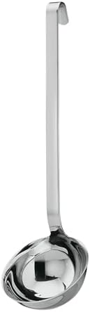 Rösle Stainless Steel Hooked Handle Ladle with Pouring Rim, 2.7-Ounce