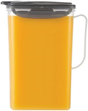LocknLock Aqua Fridge Door Water Jug | Clear Pitcher | BPA Free Plastic-Pitcher with Lid | Pitcher with Lid for Water, Juice, Tea & More Beverages, Gray, 64 Ounces (Pack of 12)